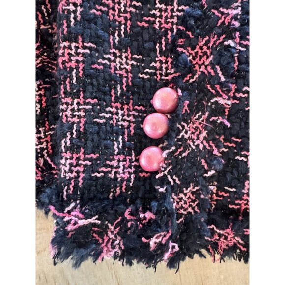 NWT Silkland Petite Tweed Jacket Women’s Large LP Pink Silk Blend Raw Hem Career - Picture 2 of 13